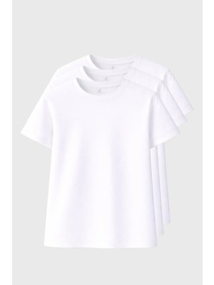 Freemen Erkek 3 Adet Tişört Paketi, 30/1 Süprem Pamuk, Yumuşak Doku, Bisiklet Yaka