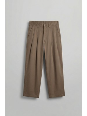 Abluka Online Erkek Süper Baggy Pileli Vintage Pantolon Kahverengi