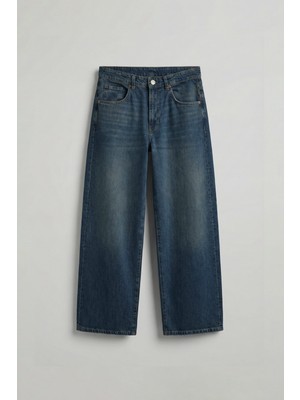 Abluka Online Erkek Süper Baggy Fit Jean Pantolon Koyu Mavi