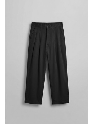 Abluka Online Erkek Süper Baggy Pileli Vintage Pantolon Siyah