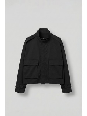 Abluka Online Erkek Boxy Fit Cep Detaylı Premium Ceket Siyah