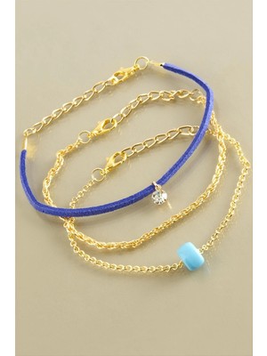 SiHako 3 Adet Taşlı Zincir Bileklik