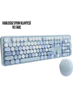 Astraltech Kablosuz Klavye Mouse Seti Mavi