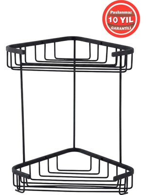 Paslanmaz Pirinç 2'li 18X18CM  Şampuanlık Banyo Rafı