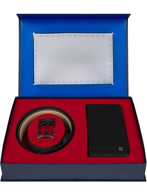 D'S Damat Siyah Erkek Kemer & Cüzdan Set 912 Dayanıklı Malzeme ile Şık Tasarım Sunuyor