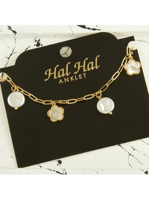 SiHako Çiçek Inci Lüks Çelik Halhal