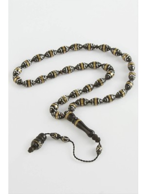 SiHako Arpa Kesim Işlemeli Kuka Tesbih 8*14 mm