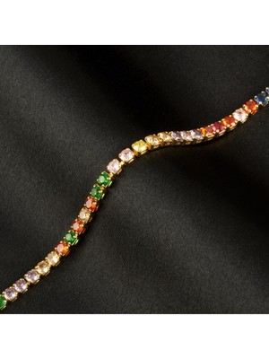 SiHako Ince Tamtur Zirkon Taşlı Lüks Kararmaz Bileklik