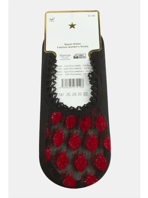 SiHako Çilek Dantel Babet Çorap