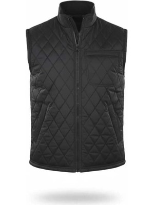 bilqasmi Klasik Kesim Kapitone Şişme Yelek Içi Polarlı Erkek Kışlık Yelek