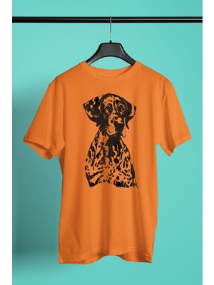Darkhane Alman Shorthair - Köpek Baskılı Unisex Turuncu Tişört - T-Shirt UT005