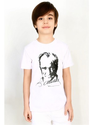 Modanino Erkek Çocuk Ataturk Posterli T-Shirt 4-8 Yaş 12540