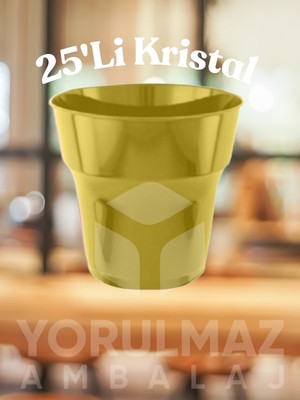 Yorulmaz Ambalaj ✨🥂gold Kristal Plastik Bardak 25’li – Lüks Sert Mika Görünümlü, Dayanıklı, Parti & Davet Için Şık Tek Kullanımlık Bardak ✨🥂
