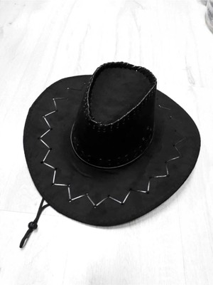 bilqasmi Süet Fötr Şapka Kovboy Tarzı, Ayarlanabilir Ipli, Unisex Şapka