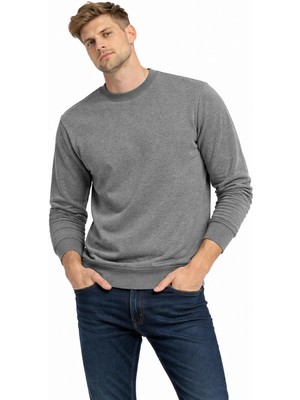 Polo State Erkek Bisiklet Yaka Regular Fit 3 Iplik Pamuklu Antrasit Sweatshirt
