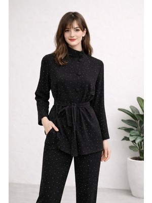 Hiramir Kadın Taş Detaylı Ceket Pantolon Takım YZ2513