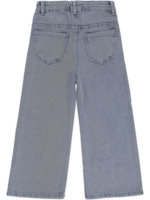 Civil Girls Taş Baskılı 6-9 Yaş Pantolon - Mavi 7-8 Yaş