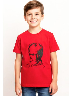 Modanino Erkek Çocuk Ataturk Posterli T-Shirt 8-12 Yaş 12541