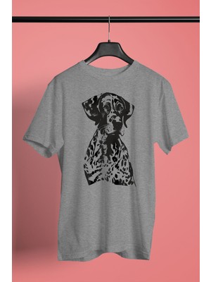Darkhane Alman Shorthair - Köpek Baskılı Unisex Gri Tişört - T-Shirt UT006