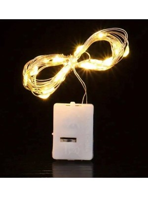 MYK Hediye ve Sanat Atölyesi 1 Metre Sarı Peri LED Işık  Piller Dahil Dekoratif Aydınlatma Su Geçirmez