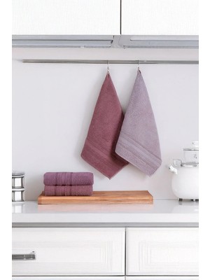 DNZGÜLCAN Lera 4'lü 30X50 Havlu Seti El Yüz Mutfak Havlusu | %100 Pamuk - Hızlı Kuruyan - Yumuşak