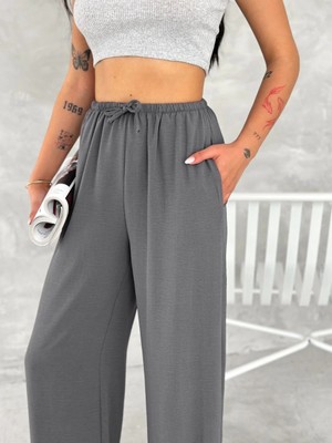 Glam Love Ayrobin Oversize   Pantalon - Füme -