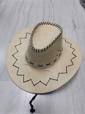 bilqasmi Süet Fötr Şapka Kovboy Tarzı, Ayarlanabilir Ipli, Unisex Şapka