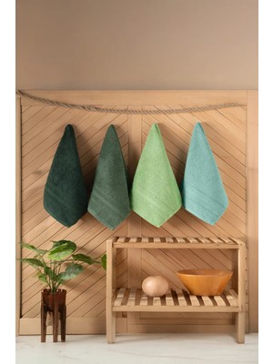 DNZGÜLCAN Lera 4'lü 30X50 Havlu Seti El Yüz Mutfak Havlusu | %100 Pamuk - Hızlı Kuruyan - Yumuşak