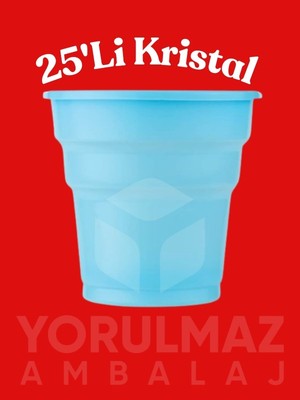 Yorulmaz Ambalaj Açık Mavi Kristal Plastik Bardak 25’li – Premium Sert Mika Görünümlü, Dayanıklı, Parti & Davetler Için Şık Temlü Açık Mavi Plastik Bardaklar; Davet, O