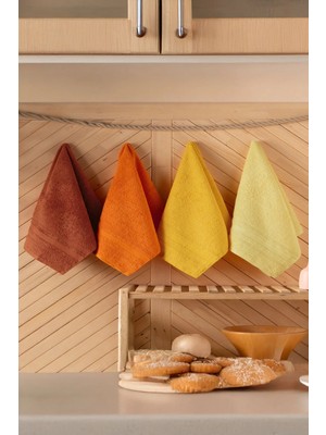 DNZGÜLCAN Lera 4'lü 30X50 Havlu Seti El Yüz Mutfak Havlusu | %100 Pamuk - Hızlı Kuruyan - Yumuşak