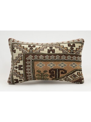 Kilim Wholesale El Yapımı Kilimden Yapılmış Vintage Kırlent Kılıfı, Yün, 30X50 cm