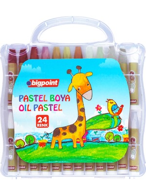Bigpoint 24 Renk Pastel Boya - Şeffaf Çantalı 1 Adet Çok Renkli Kullanım İçin İdeal