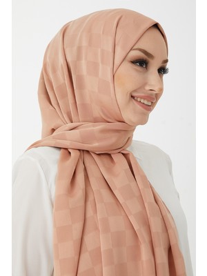 inStyle Maura Dama Desen Ipeksi Jakar Şal - Yavruağzı