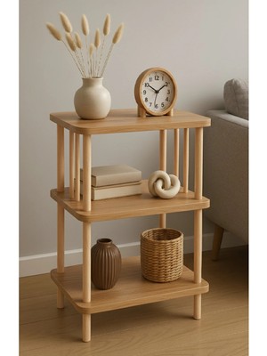 Peka Modern Çevir Kur 2 Raflı Köşe ve Yan Sehpa – Çok Amaçlı Fiskos Sehpa