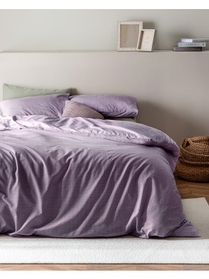 Madame Coco Odette Family Size %100 Pamuk Ranforce Baskılı Nevresim Takımı - Mor