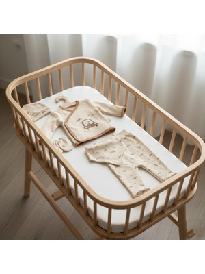 Asyaden Baby Erkek Bebek Pamuklu Araba Baskılı 5li Zıbın Set Yenidoğan Hastane Çıkışı