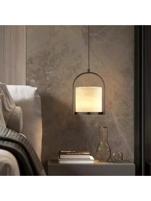 Ronisu Aydınlatma Cortland Mermer Sarkıt Tekli Avize – LED Uyumlu Lüks Aydınlatma RA-AVZ-6412-94-16