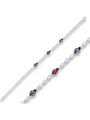 Özcömert Silver Gümüş Uğur Böceği Bayan Bileklik