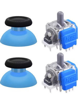 Pop Konsol PS5 Manyetik Motor 2+2 Set Mavi Analog Topuz Hall Sensör Playstation 5 Yedek Parça