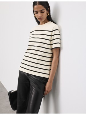 Marks & Spencer Pamuk Karışımlı Çizgili T-Shirt