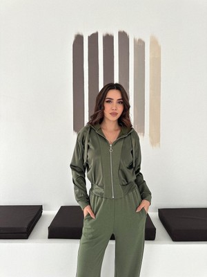 Win Moda Premium Kadın Modal Baggy Eşofman Takımı Kapüşonlu Cepli Saten Detaylı Günlük S/xl 4 Renk