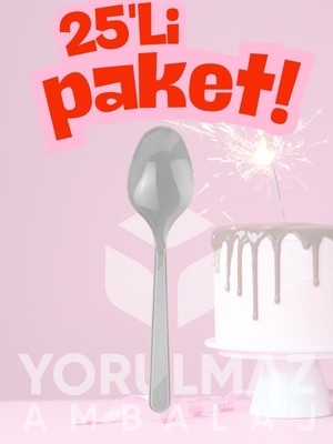 Yorulmaz Ambalaj ✨gümüş Plastik Kaşık 25’li – Partiler ve Özel Günler Için Şık Tek Kullanımlık✨