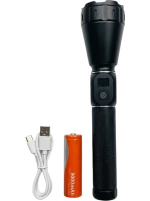 Aesco Uzun Ömürlü Bataryalı Şarjlı El Feneri Güçlü LED Aydınlatma - Lisinya