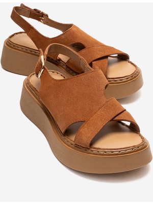 Luvi Vıen Taba Süet Hakiki Deri Kadın Sandalet