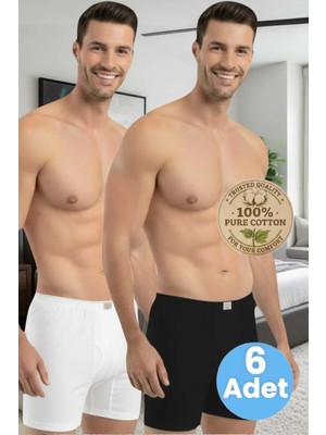 Tezzgelsin Erkek %100 Pamuklu 6'lı Süprem Kumaş Penye Boxer