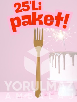 Yorulmaz Ambalaj Happy Party Gold Plastik Çatal 25’li – Tek Kullanımlık, Şık ve Dayanıklı Parti & Davet Çatalı ✨🥂