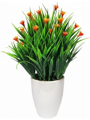 Çiçekmisin Porselen Saksıda Yapay Güllü Yeşillik