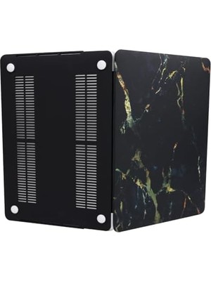 Skygo Pro 13 Inç Uyumlu Mermer Desenli Hardcase Kılıf – M1/m2 A2338, A2289, A2251, A1989, A2159, A1706, A1708 – Ince Sert Kapak, Çizilmeye/darbeye Dayanıklı, Bar/ıd ile Uyumlu Siyah