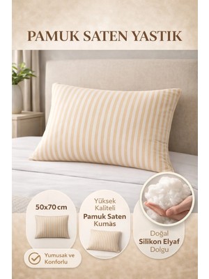 Yüksek Kalite Saten Yastık Seti – 82 Tel Pamuk Saten & Saf Silikon Dolgu