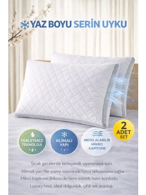 Luxury Kapitone Yastık 2’li – Klimalı Tasarım | Terletmez Özellik